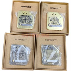 Зажигалка Honest бензиновая (896-1) цвета в ассортименте - фото 230741