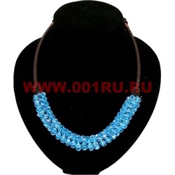 Бусы из циркония "Гирлянда" цвет голубой - фото 45632