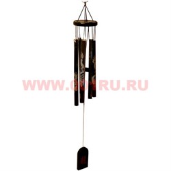 Музыка ветра 5 трубок "Драконы" (МО302-6) белые на черном - фото 45794