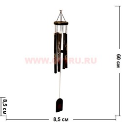Музыка ветра 5 трубок "Драконы" (МО302-6) белые на черном - фото 45796