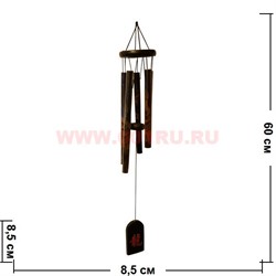 Музыка ветра 5 трубок "Драконы" (МО302-2) золотые на черном - фото 45801