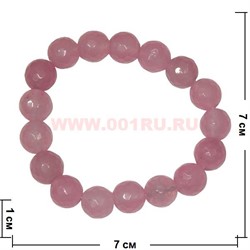 Браслет граненный 10 мм из розового кварца - фото 45962