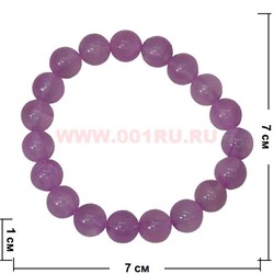 Браслет из розового агата 10 мм (натуральный камень) - фото 46019