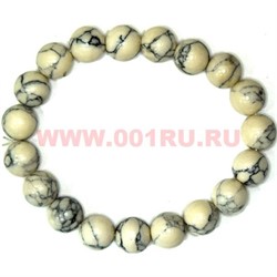 Браслет из белого кахалонга 10 мм (прессовка) - фото 46046