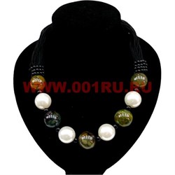 Бусы из жемчуга (майорка) и агата зеленого - фото 46244