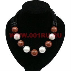 Бусы из жемчуга (майорка) и коричневого авантюрина - фото 46252