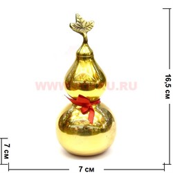 Тыква-горлянка 5 размер (289) латунная 16,5 см раскручивается - фото 46835