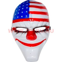 Маска "Злой Клоун Dallas USA" из толстого пластика (из игры Payday 2) - фото 47047