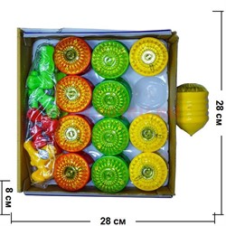 Игрушка "юла" цветная, цена за 12 шт - фото 47324