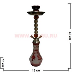 Кальян на 2 трубки (1173R) металлический (12 шт/кор) цвета в ассортименте - фото 47419