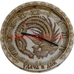 Часы "Удача в дом" деревянные резные - фото 47506