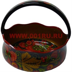 Ваза с ручкой хохлома размер 17*15*15 - фото 47606