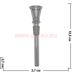 Трубка для бонга стеклянная d-10 мм 12,5 см длина - фото 47654