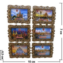Магнит "Москва" в ассортименте деревянный прямоугольный - фото 47983