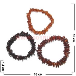 Браслет из янтаря "Ежики" большие 3 цвета - фото 48755
