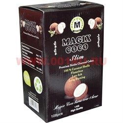 Уголь для кальяна Magix Coco Slim 1 кг 108 шт кокосовый - фото 49499