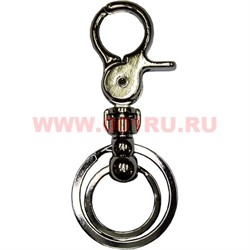 Карабин брелок фигурный цвет металл двойное кольцо 12 шт/упаковка - фото 49511