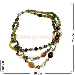 Бусы из агата 55-58см желто-зеленые - фото 50194