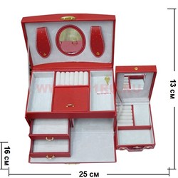 Шкатулка-автомат 3-ярусная с дорожной шкатулкой 13*16*25 - фото 50357