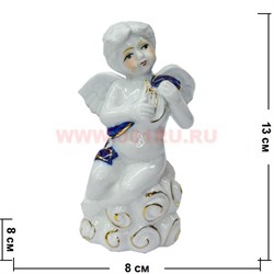 Ангелочек из фарфора (N-190C) 13 см с музыкальным инструментом - фото 51070