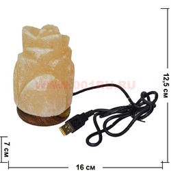 Лампа солевая "цветок" с зарядкой USB - фото 51124