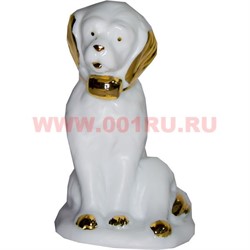 Белый фарфор Собака 12 см (60 шт/кор) символ 2018 года - фото 51264