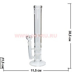 Бонг стеклянный (PYT-003) 39 см высота прозрачный - фото 51570