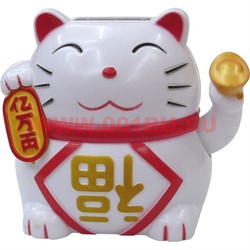 Кот Манэки-нэко на солнечных батареях белый, 120 шт/кор - фото 52227
