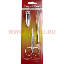 Набор маникюрный из 3 предметов (S3002) металлический Royal Rose 12 шт/упаковка - фото 53630