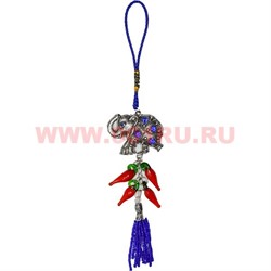 Амулет «слон стразы + перцы» подвеска - фото 54013