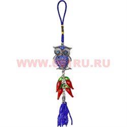 Амулет «сова стразы + перцы» подвеска - фото 54037