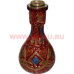 Колба для кальяна с резьбой 26 см (цвета и рисунки в ассортименте) - фото 54927