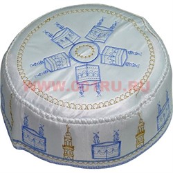 Тюбетейка мусульманская светлая с цветными рисунками - фото 55983