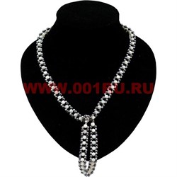Набор 2в1 (колье, браслет) из жемчуга, жемчуга, гематита, перламутра (цвет металлик) - фото 56587