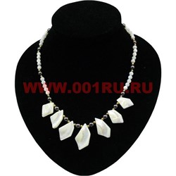 Колье из перламутра и гематита "Ромбики" цвет желтый - фото 56615