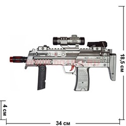 Игрушка Автомат LX-8700 (свет, звук) ствол двигается, длина 34 см - фото 56702