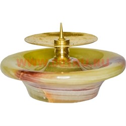 Подсвечник из оникса "тарелка 6,5 см" 2,5 дюйма 6 шт с металлической иглой - фото 56729