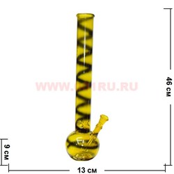 Бонг стеклянный дымчатый окрас 46 см (цвета в ассортименте) - фото 58485