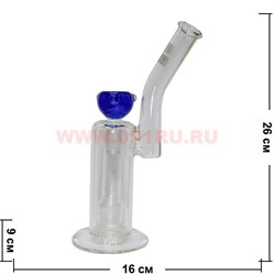 Бонг стеклянный прозрачный (BL-60) 26 см высота - фото 58716