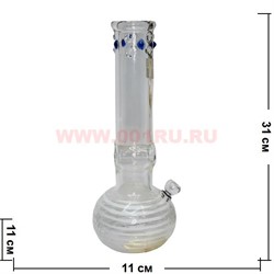Бонг стеклянный (GB-126) высота 30-31 см цвета в ассортименте - фото 58744