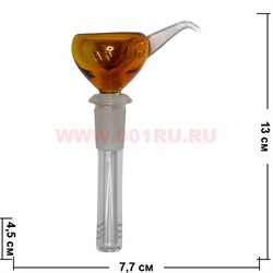 Трубка (насадка) для бонга с усиком 13 см длина - фото 58818