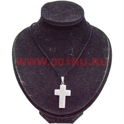 Крестик из натурального розового кварца подвеска - фото 58918