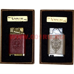 Зажигалка газовая Xintai «символика спецслужб» в коже 2 огня - фото 59579