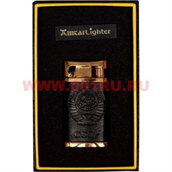 Зажигалка газовая Xintai «символика СССР и России» в коже - фото 59879