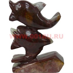 Дельфины из оникса, пара 13 см высота (5 дюймов) - фото 60276