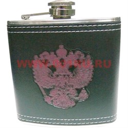 Фляга в коже "Двуглавый Орел" 6 унций - фото 60595