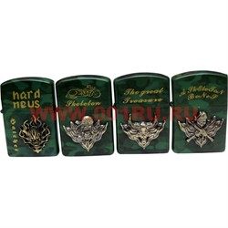 Зажигалка бензиновая Hatchett с черепами 4 шт\бл, цена за 4 шт - фото 60643