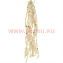 Нитка бусин розовый кварц цена за 1 нитку, натуральный камень - фото 60689