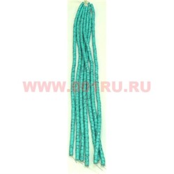 Нитка бусин бирюза "бочонки" цена за 1 нитку - фото 60763