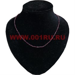 Бусы гранат 2 мм натуральный камень 47 см длина - фото 60916